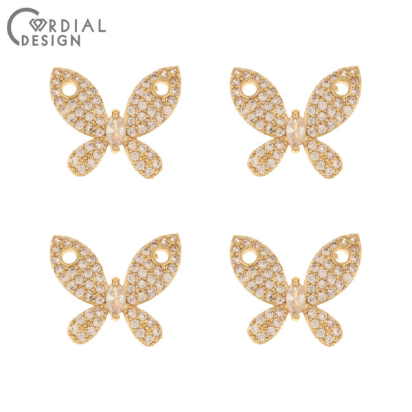 Cordial Design 30Pcs 15*17MM DIY/CZ Charms/Jewelry Accessories/Necklace Pendant/Butterfly Shape/Jewelry Findings & Components 1