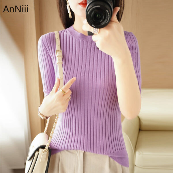 Comfortable Oversized Shirt for Woman 2022 Fashion Clothing Summer New Year draw purple cool loose solid Pullover Half Sleeve 1