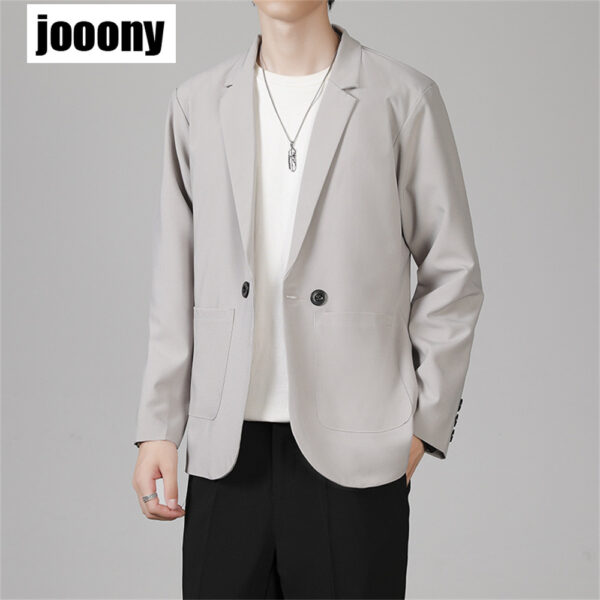 Brand Mens Casual Blazers Autumn Winter Fashion Solid Color Slim Suit Jacket Men Blazer Masculino Clothing Vetement Homme 1