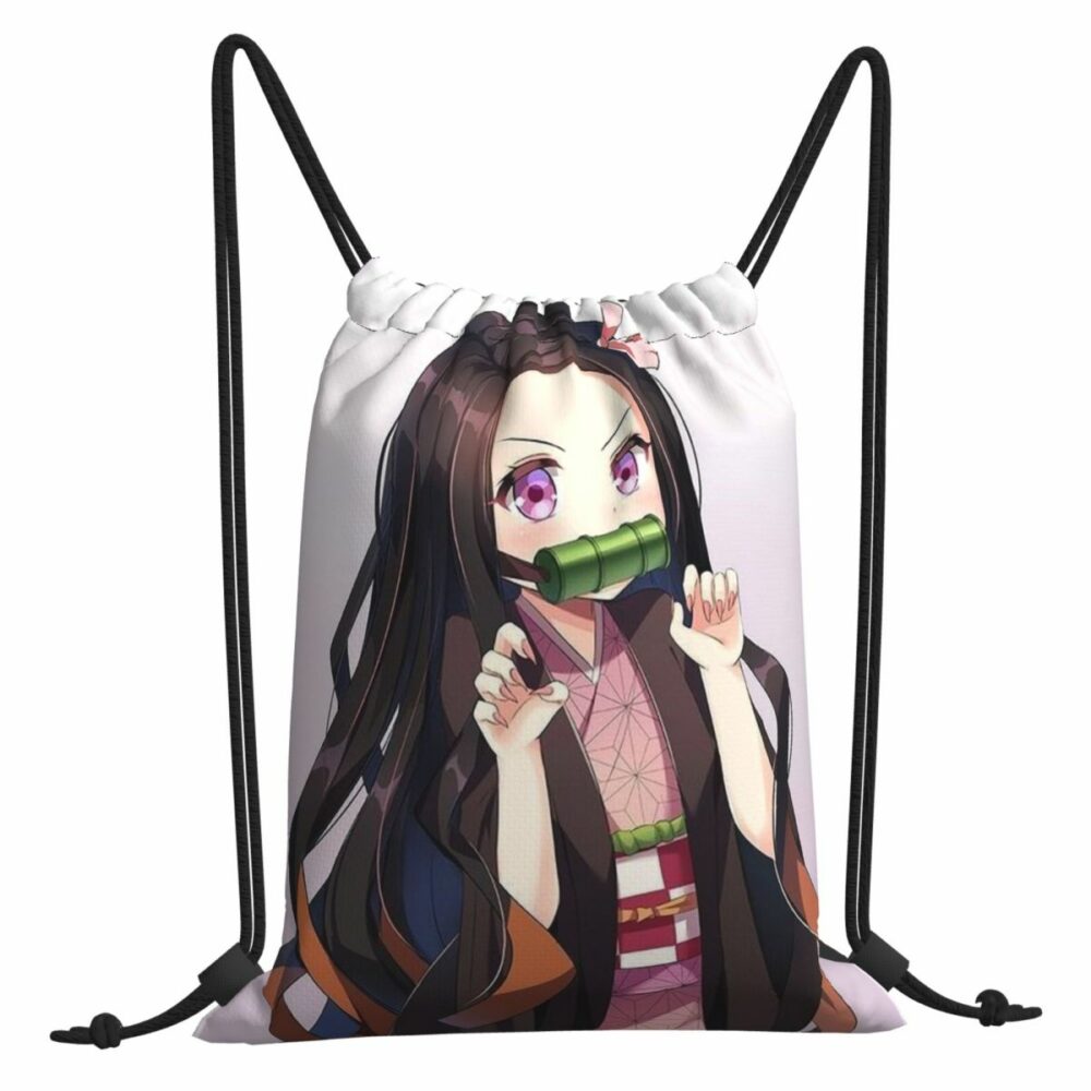 Nezuko Kamado Demon Slayer Anime Portable Travel Drawstring Bags Riding Backpack Gym Shoes Storage Backpacks 1