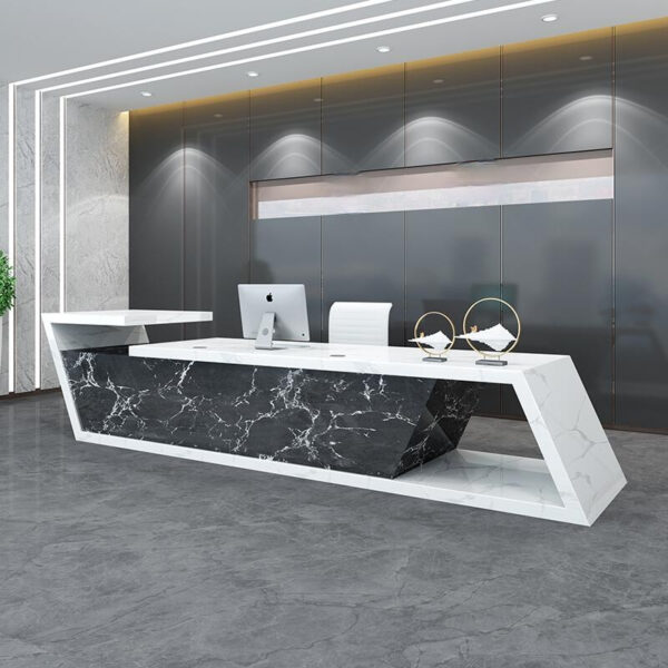 Reception desk imitation marble hotel bar beauty salon cashier office lobby 1