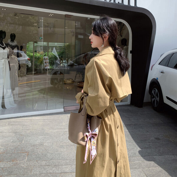 Windbreaker Women Long Solid British Belt Slim Jacket  2022 Fashion New Splicing Spring Clothes Leisure Female Fall Trench Coat 2