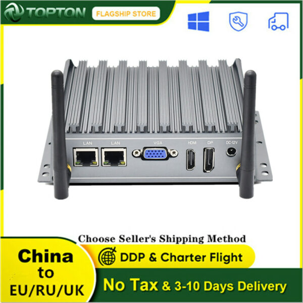 2021Cheap Fanless Industrial PC Intel Core i7 4500U i5 Windows10 Linux Desktop Computer 4*USB3.0 2*Lans VGA DP 4K HD HTPC WIFI 1