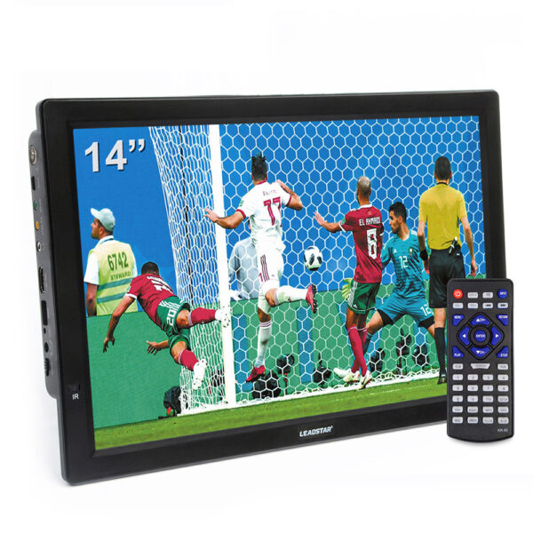 14 Inch HD Portable TV DVB-T2 ATSC Digital Analog Television Mini Small Car TV Support MP4 AC3 HDin Monitor for PS4 1