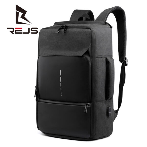 REJS LANGT Large Capacity Reflective Men's Backpack with Charging 15.6 Inch Laptop Bag Waterproof Travel Backpacks For Male 1