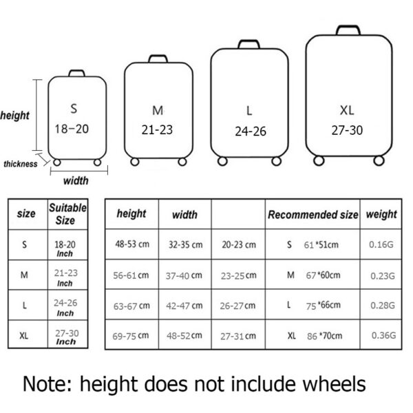 Fashion Suitcase Cover High Elastic Geometry Love Heart Shaped Luggage Case Dust Cover 18-32Inch Suitcase Essential Accessories 2