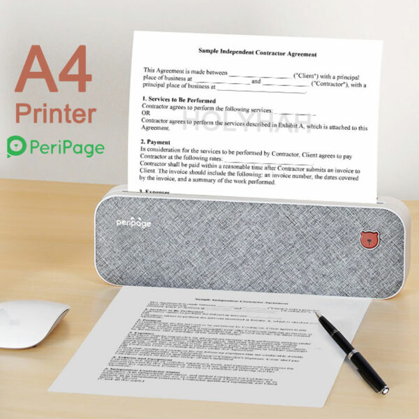 Peripage A40 Portable A4 Paper Printer Mini Inkless Thermal Printer with Wireless Bluetooth Connection for  Phone Photo Document 1