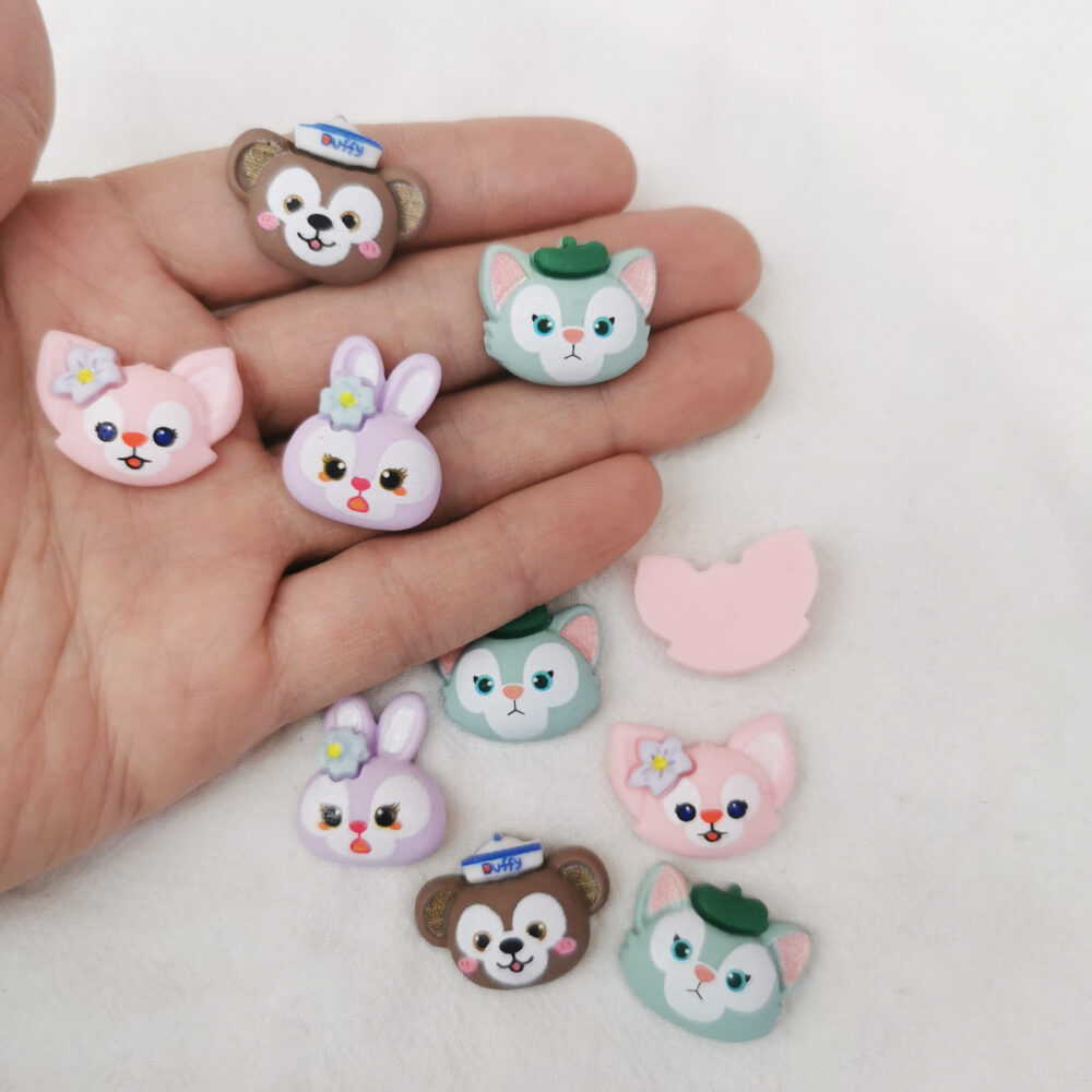 500pieces 18-23mm diy resin candy fox bear rabbit stick beads.scrapbook for woman kids hairpin decorate jewelry make accessories 1