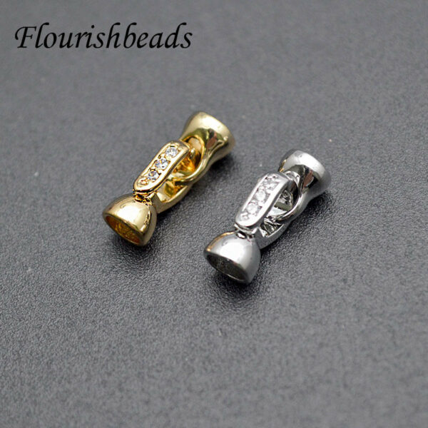 5x11mm High Quality Nickle Free Gold Plating CZ Beads Paved Clasp Connector for DIY Jewelry Making Accessories 30pcs/lot 1